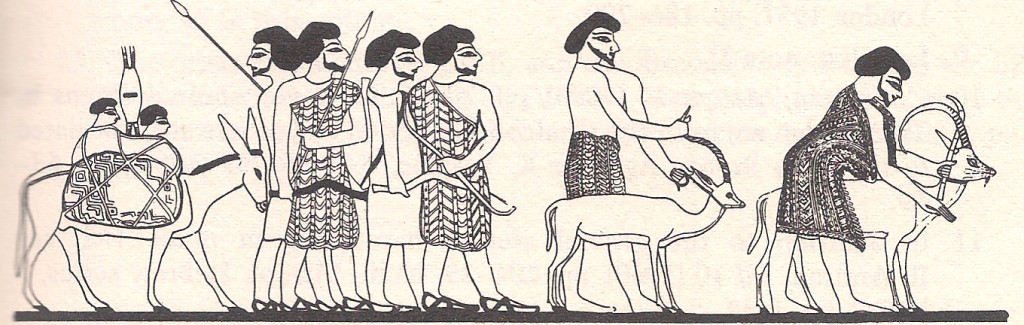 1. Клан западносемитских кочевников приходит в Египет из Ханаана. Настенный рисунок из гробницы Кнумх